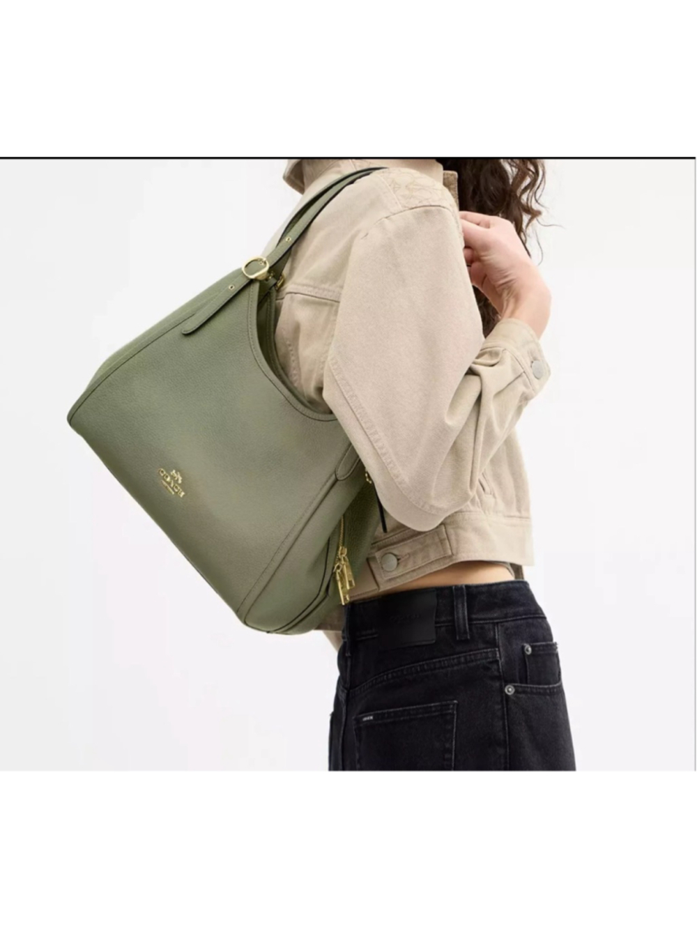 NEW Coach Erin Shoulder Bag Pistachio Pebbled Leather CAQ86 NWT HTF - Picture 10 of 10
